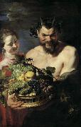 Satyr und Madchen mit Fruchtekorb, Peter Paul Rubens